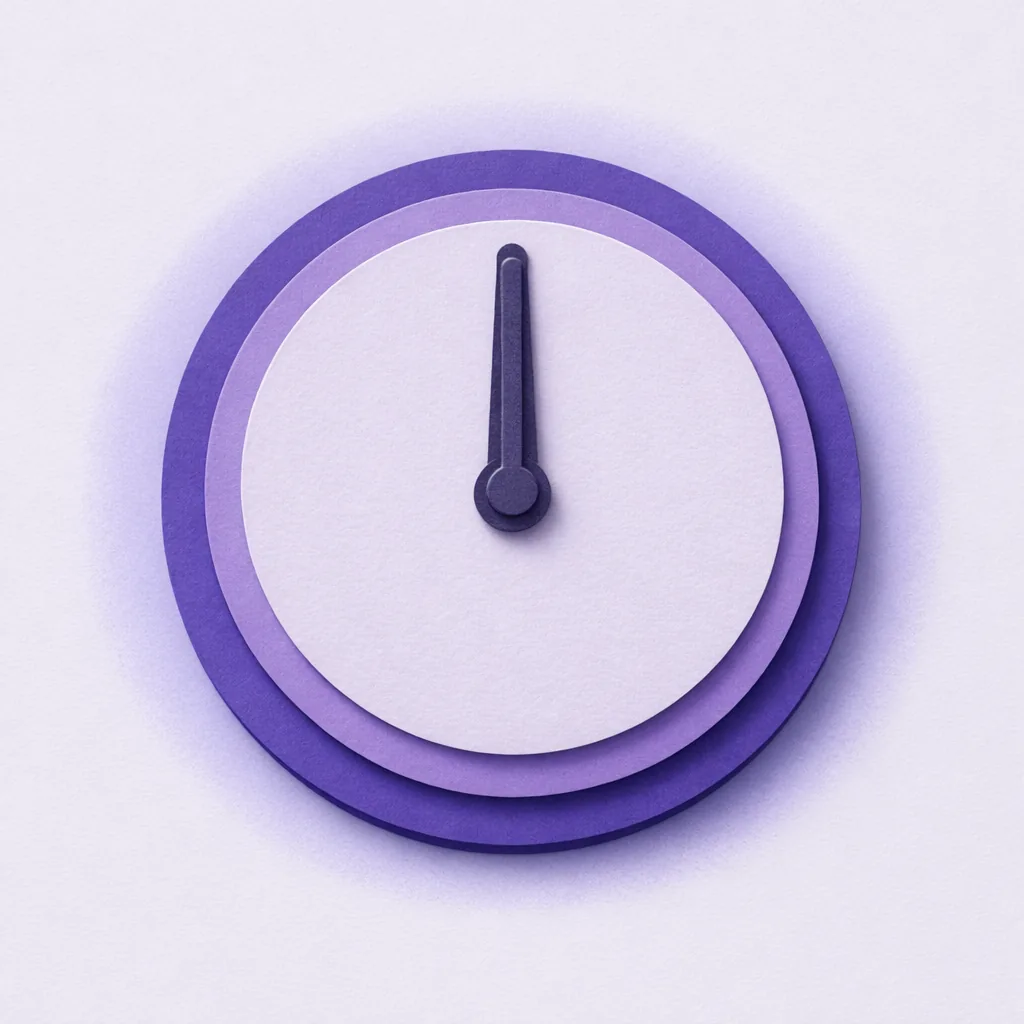 Layered paper cut clock at 12 illustrating the GamStop minimum period timeline