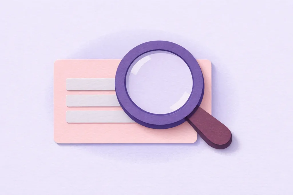 Paper cut magnifying glass over a card illustrating how to evaluate a crypto non gamstop casino